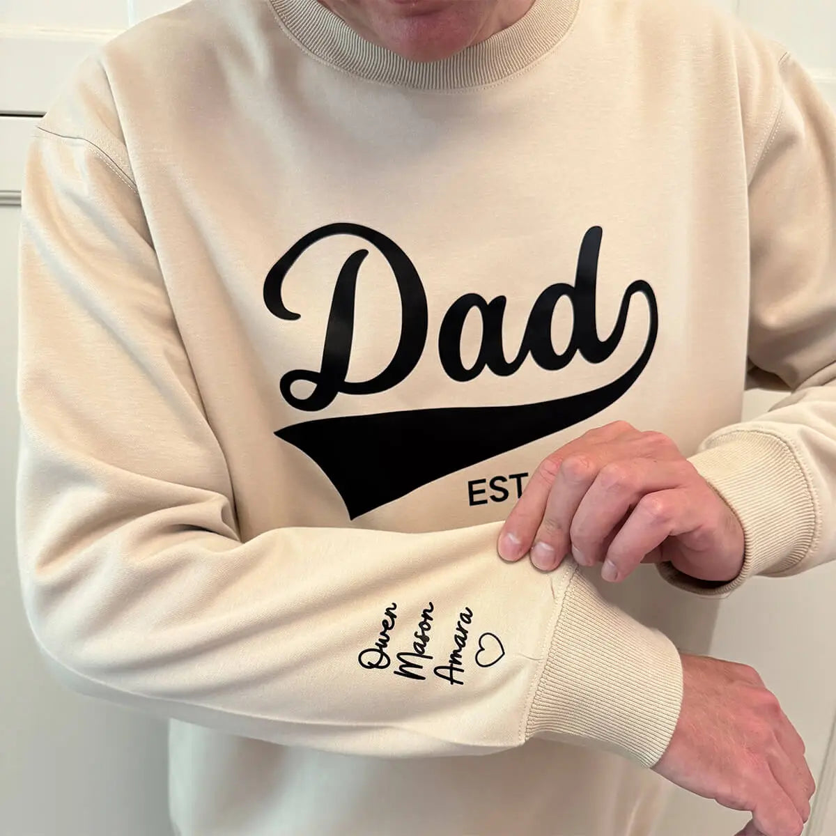 Custom Dad Sweatshirt – Personalized Father’s Day Gift with Family Names