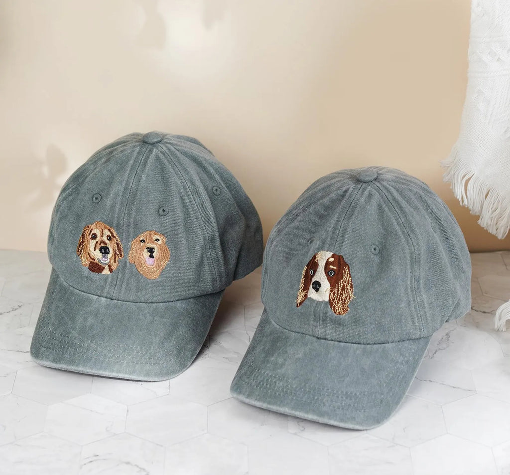 Custom  Cute Pet Portrait Embroidered Baseball Cap