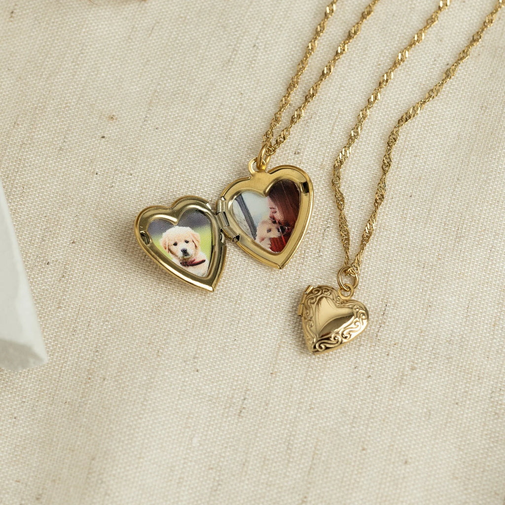 Personalized Photo Heart Locket Necklace