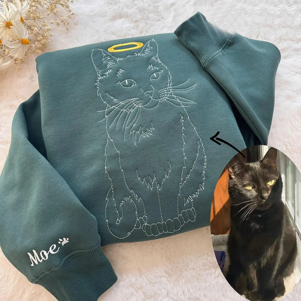 Custom Embroidered Pet Portrait Sweatshirt