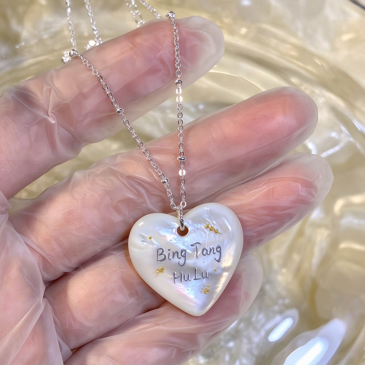 Custom Hand-Painted Pet Heart Necklace