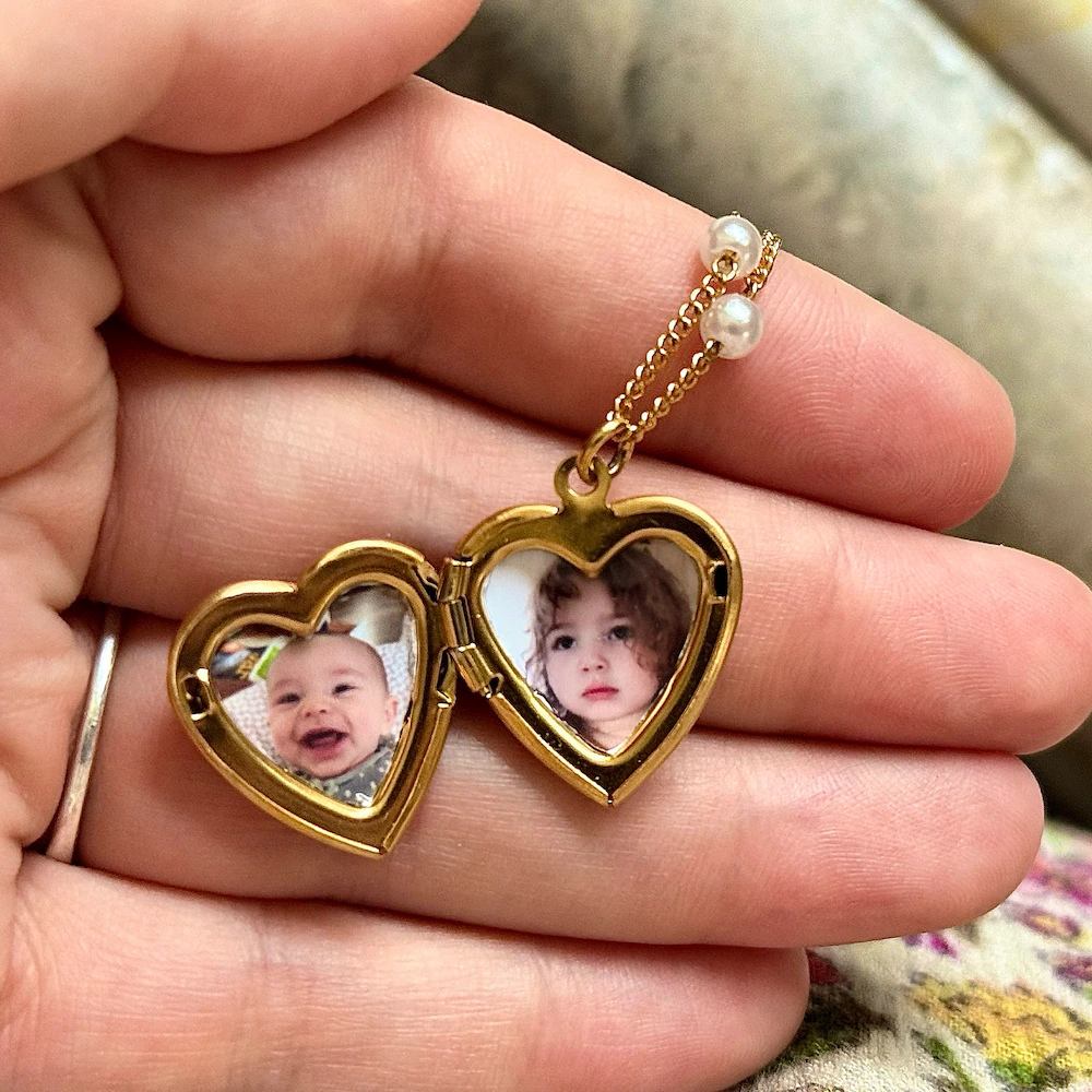 Personalized Heart Photo Locket Pendant Necklace