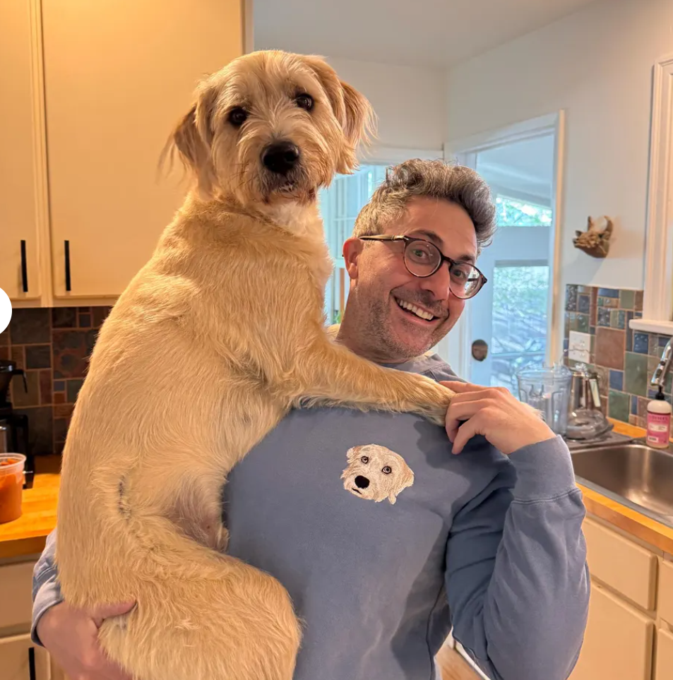 Custom Embroidered Pet Portrait Crewneck Sweatshirt