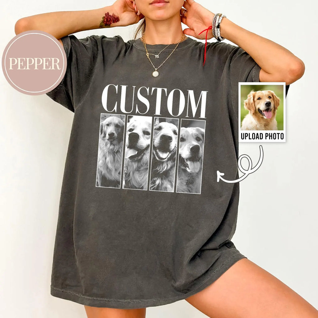Custom Pet Photo Shirt Dog Mom Dad Gift Pet Remembrance Gift