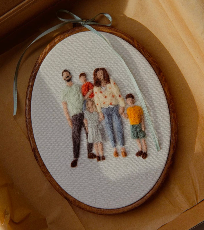 Custom Handmade Wool Felt Portrait Frame