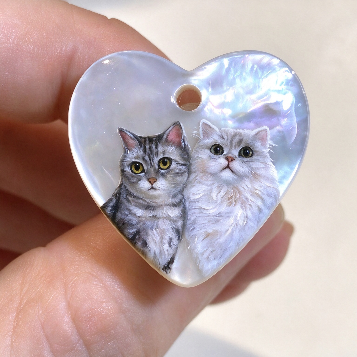 Custom Hand-Painted Pet Heart Necklace