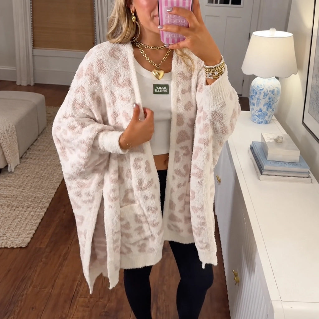 Women’s Cozy Sherpa Blanket Cardigan with Pockets