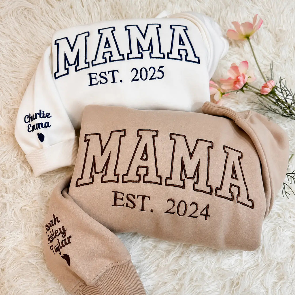 Custom Embroidered Mama Sweatshirt/Hoodie