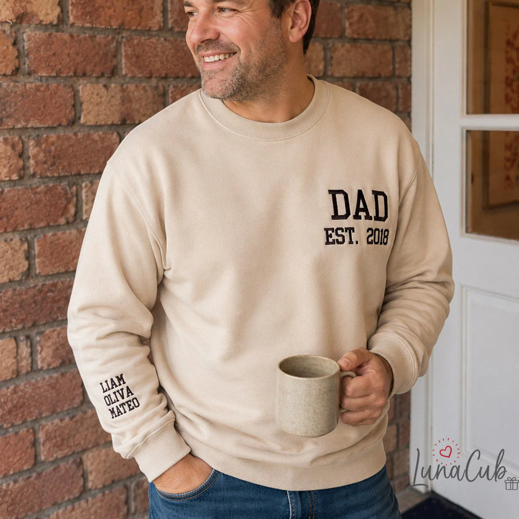 Custom Embroidered DAD Sweatshirt Father's Day Gift