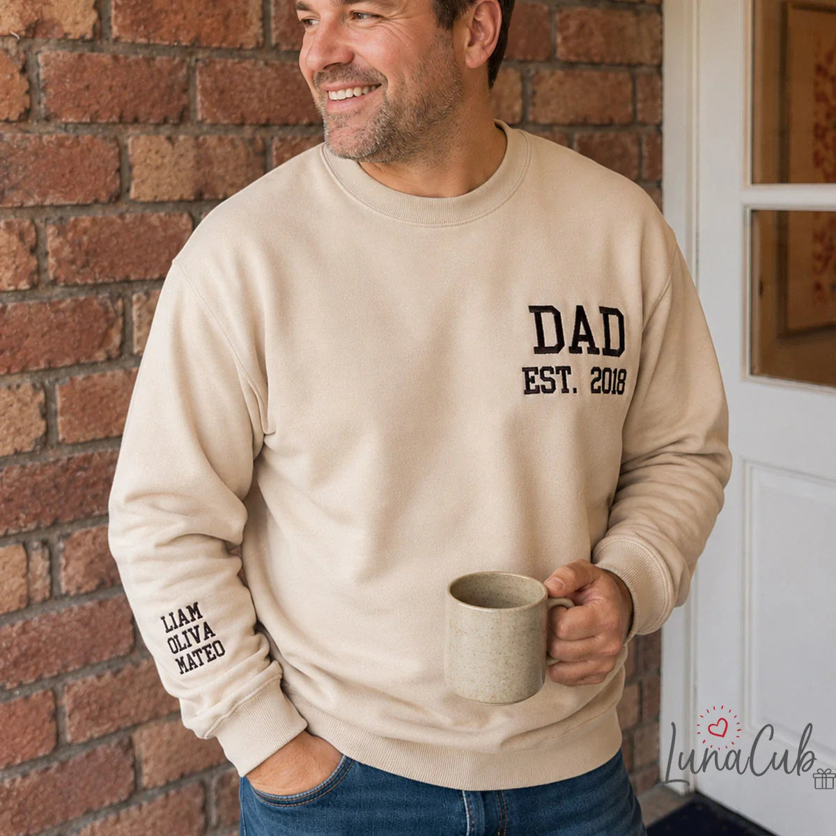 Custom Embroidered DAD Sweatshirt Father's Day Gift