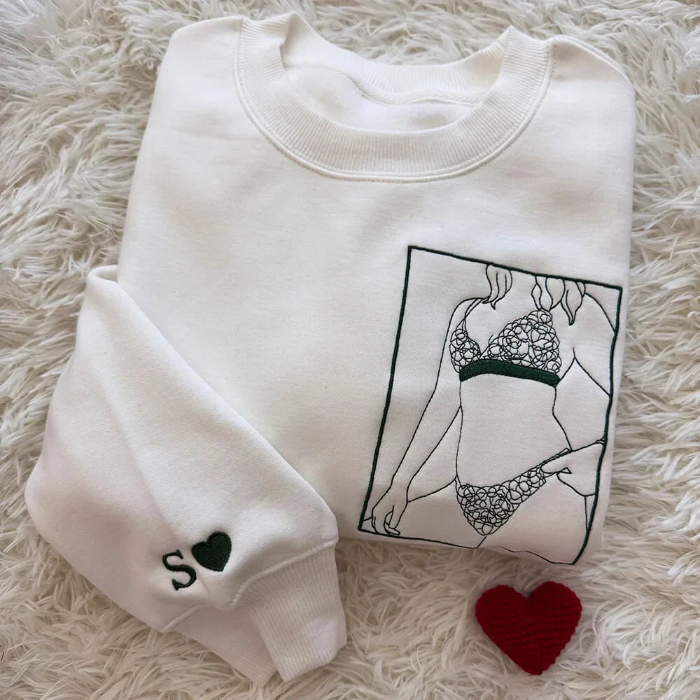 Spicy Custom Embroidered Photo Sweatshirt/Hoodie– Valentine’s Gift