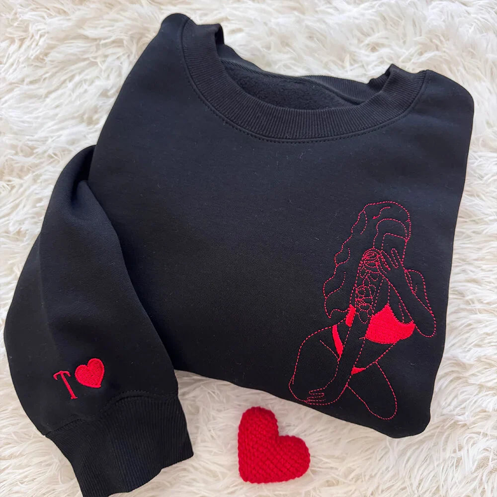 Spicy Custom Embroidered Photo Sweatshirt/Hoodie– Valentine’s Gift