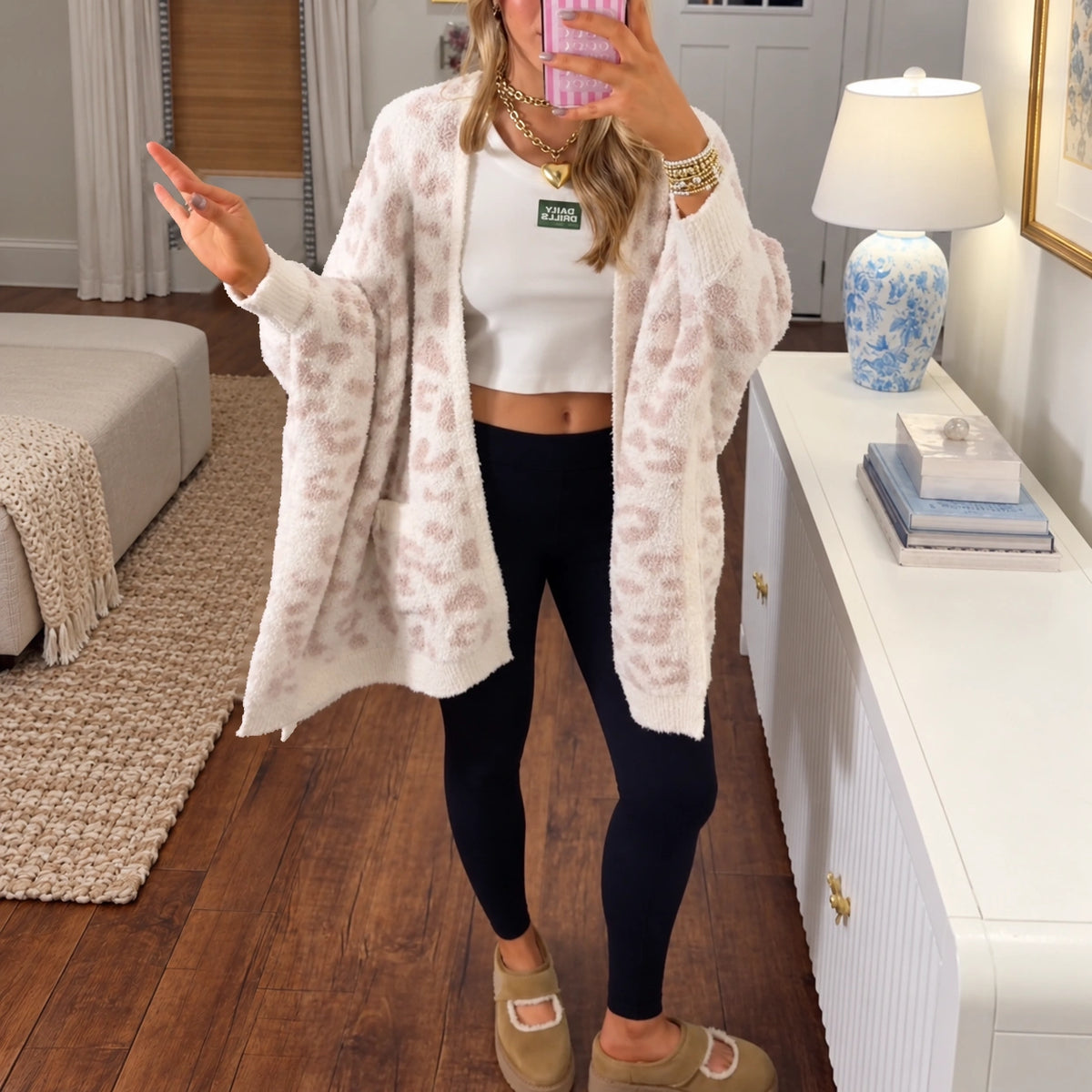 Women’s Cozy Sherpa Blanket Cardigan with Pockets