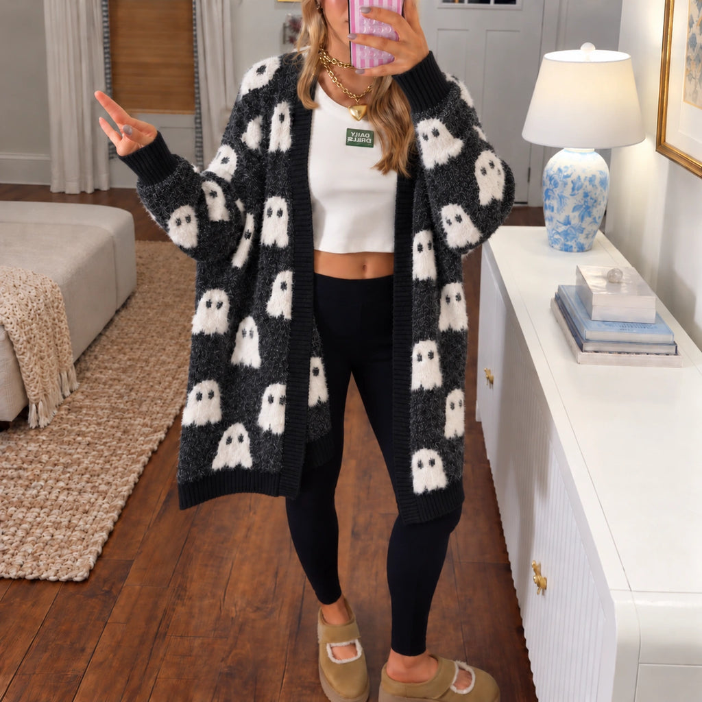 Women’s Cozy Spooky/Pumpkin Cardigan