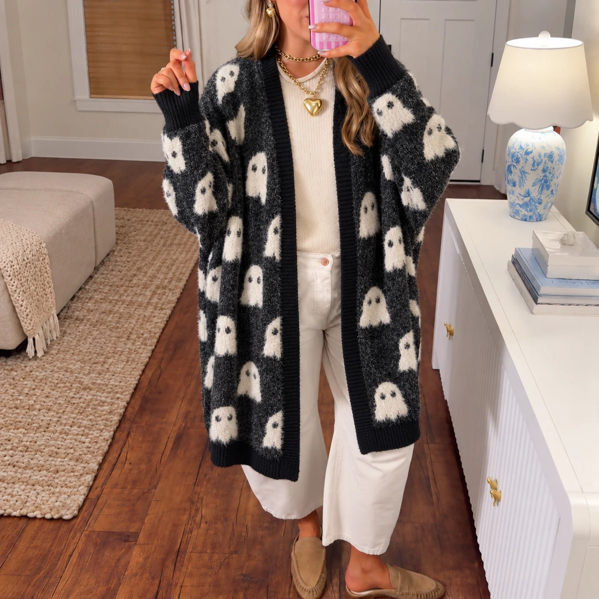 Women’s Cozy Spooky/Pumpkin Cardigan
