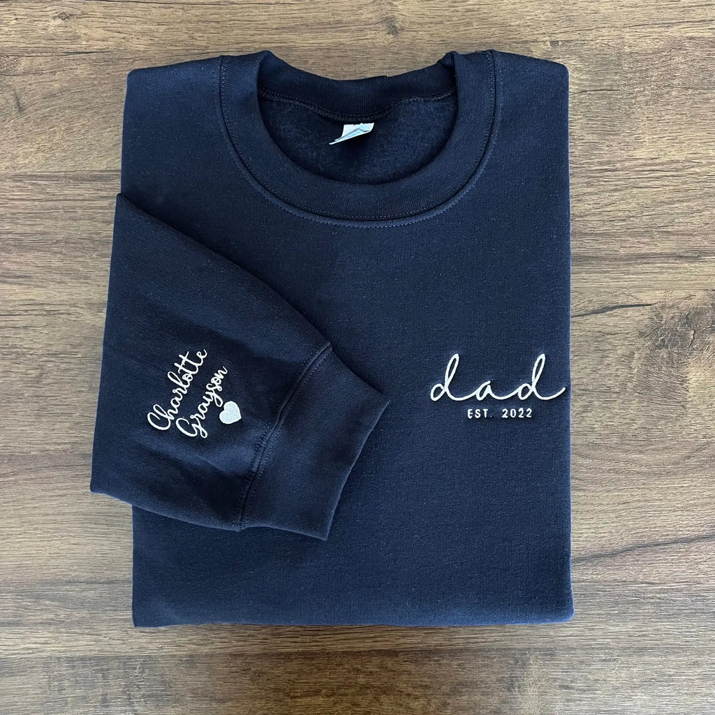 Custom Embroidered DAD Sweatshirt Gift For Dad
