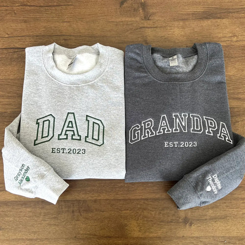 Custom Embroidered DAD/GRANDPA Sweatshirt Gift For Dad