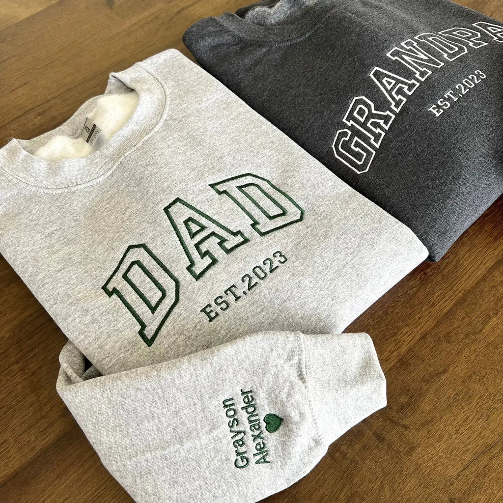 Custom Embroidered DAD/GRANDPA Sweatshirt Gift For Dad