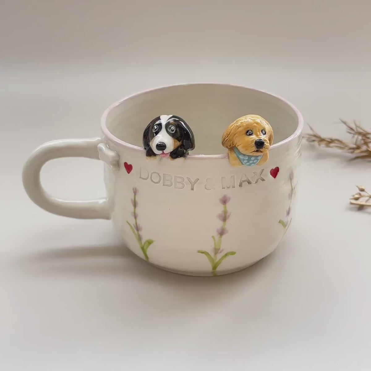 Personalized Handmade Pet Mug-Hidden Animal Coffee Mug-Gift For Dog Cat Owner